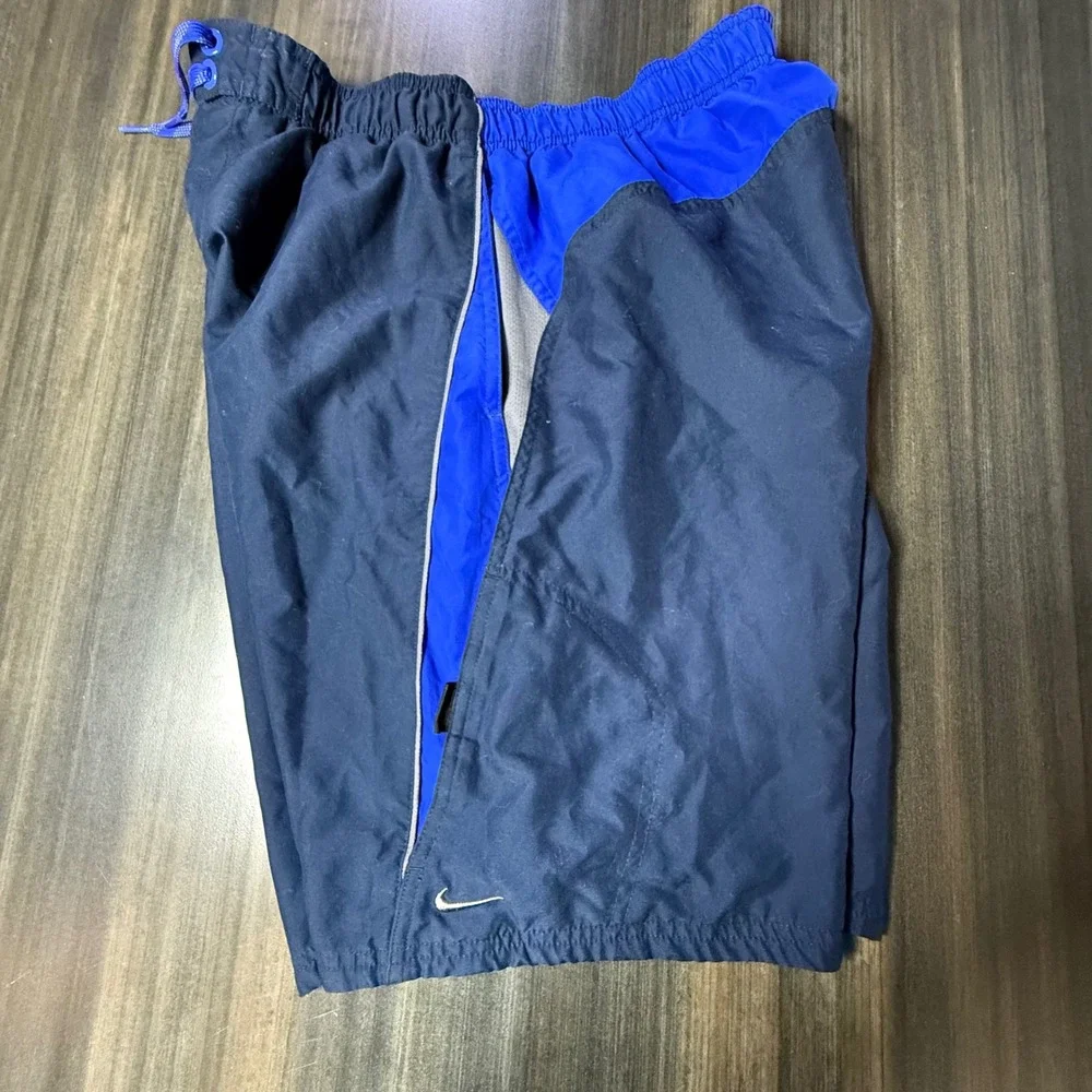 Nike Swim Trunks Shorts‎ Blue Black Athletic Casual Activewear Mens Large
